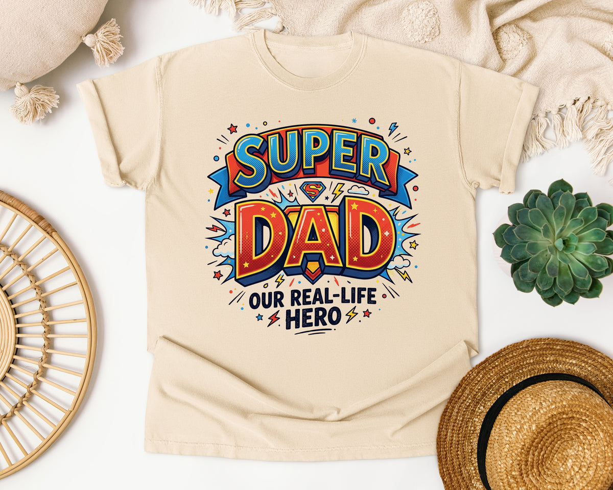 Super Dad Our Real Life Hero graphic tee in Ivory