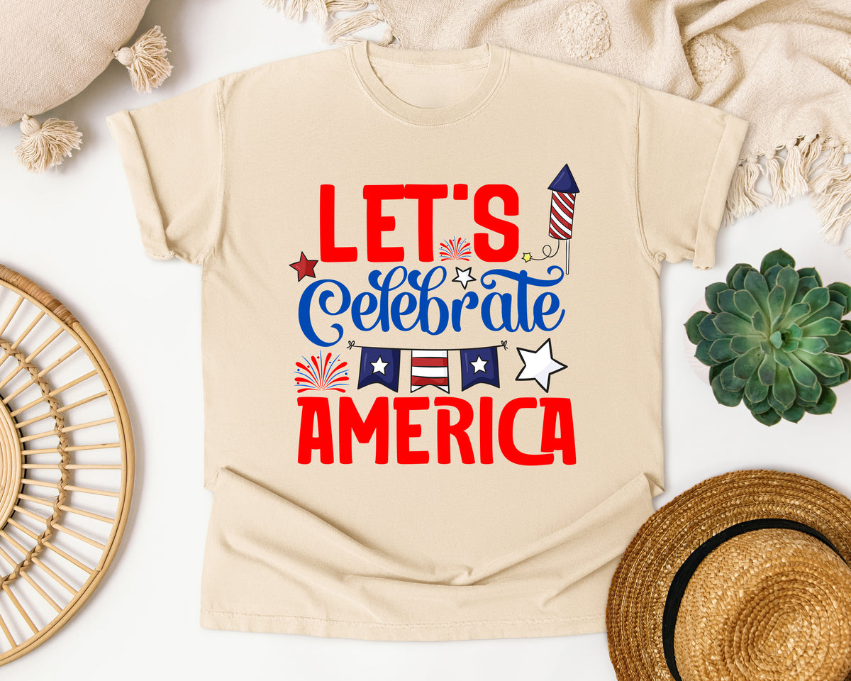 Let's Celebrate America graphic tee in Ivory