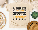 A Girl's First True Love Is Her Father Brown graphic tee in Ivory