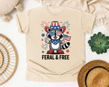 Feral And Free Grey graphic tee in Ivory