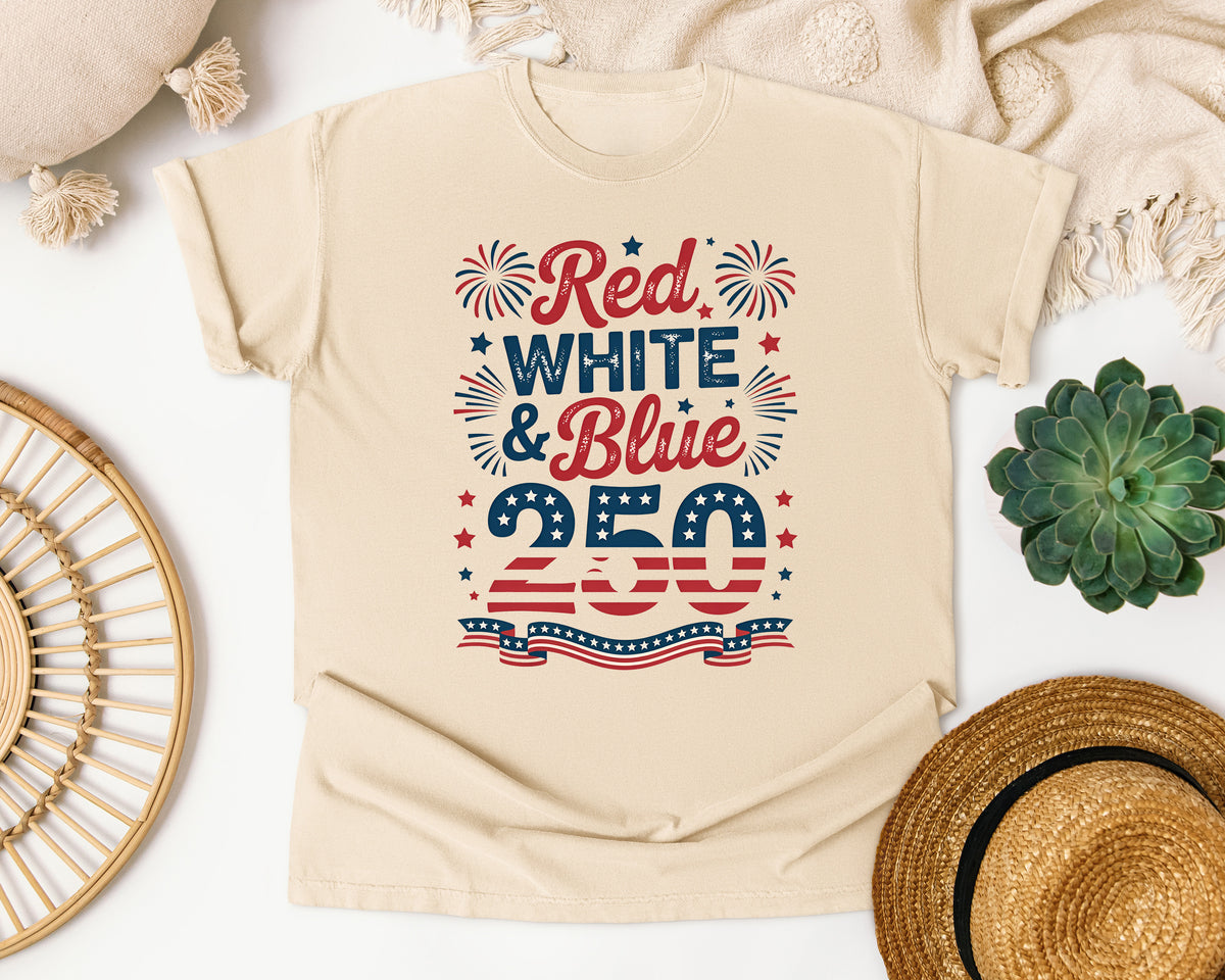Red White And Blue 250 graphic tee in Ivory