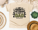 My Favorite Veteran Is My Dad Black graphic tee in Ivory