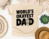 World's Okayest Dad White graphic tee in Ivory