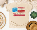 Star Spangled Banner Flag graphic tee in Ivory