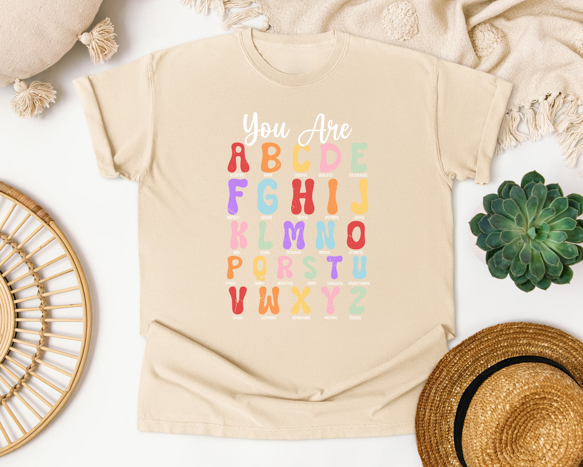 You Are ABC Affirmations graphic tee in Ivory