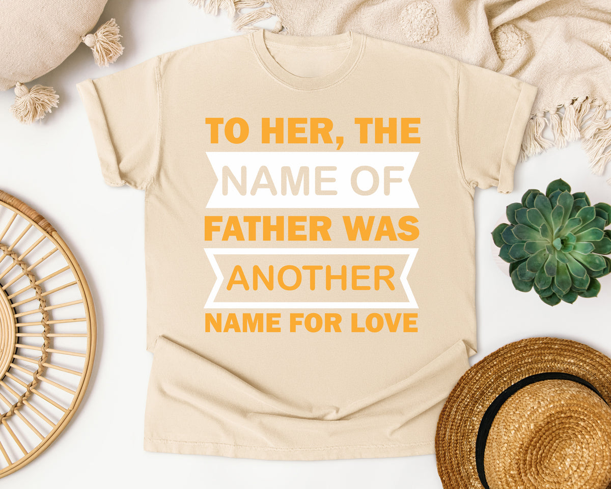 The Name Of Father Was Another Name For Love White graphic tee in Ivory