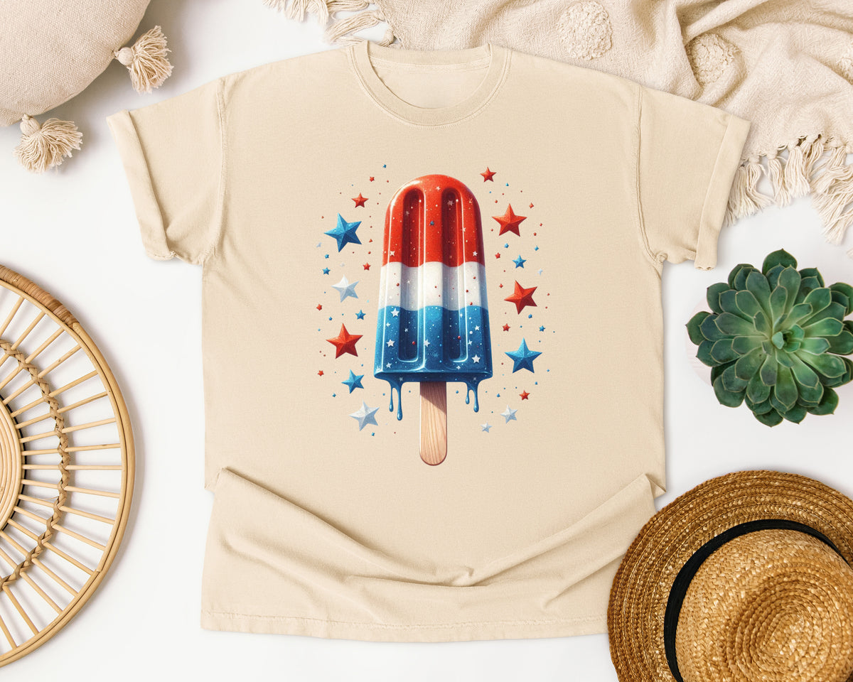 Patriotic Popsicle Stars graphic tee in Ivory