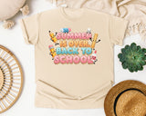Summer Is Over Back To School Pencils graphic tee in Ivory