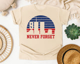 Never Forget Navy 2 graphic tee in Ivory