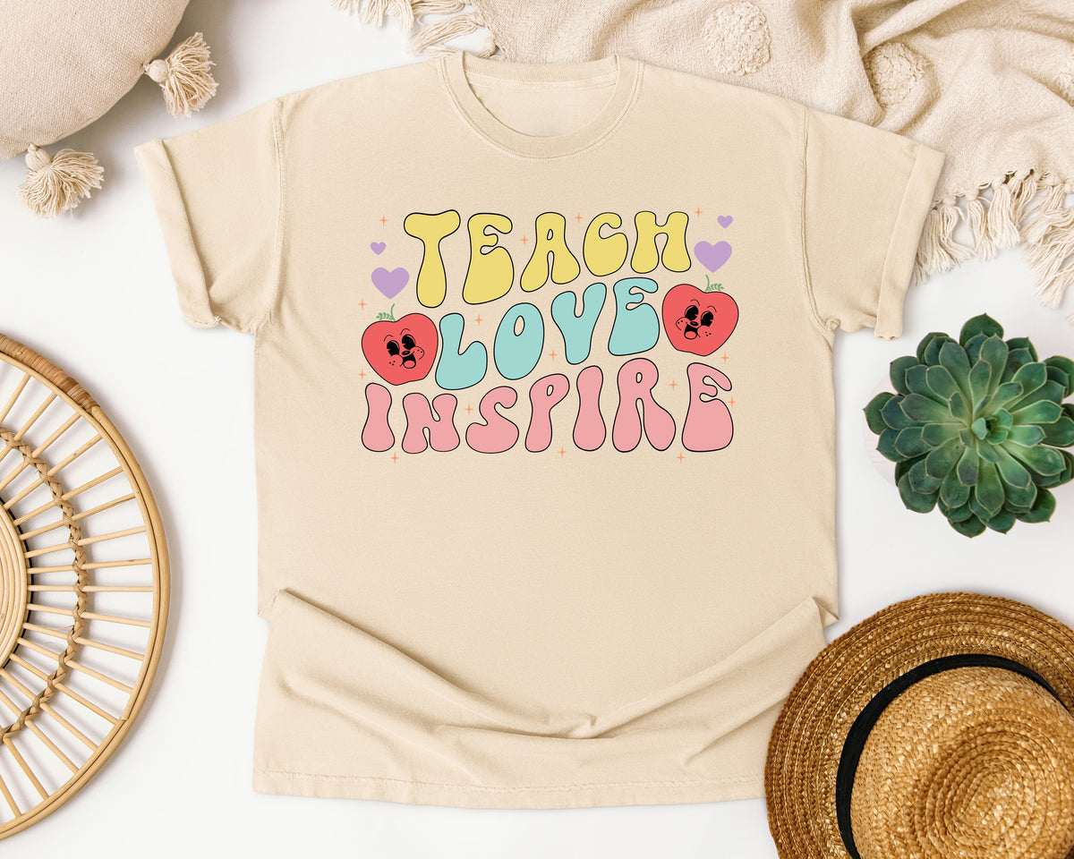 Teach Love Inspire Strawberry graphic tee in Ivory