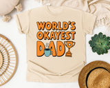 World's Okayest Dad Orange graphic tee in Ivory