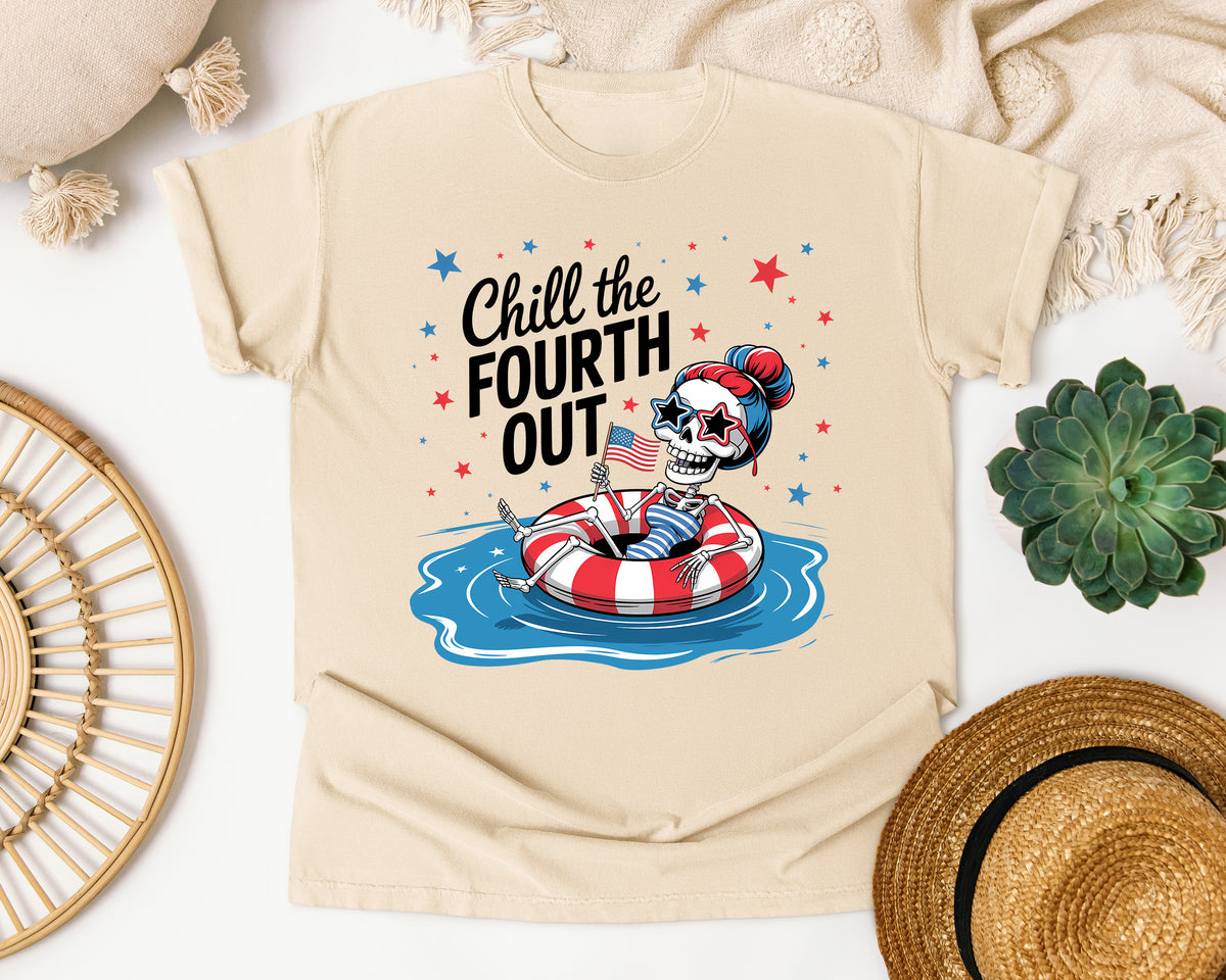 Chill The Fourth Out Grey 3 graphic tee in Ivory