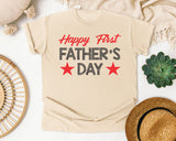 Happy First Father's Day Grey 2 graphic tee in Ivory