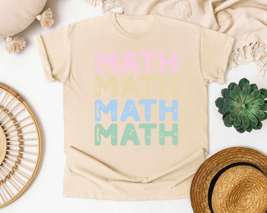Math Math Math Stacked graphic tee in Ivory