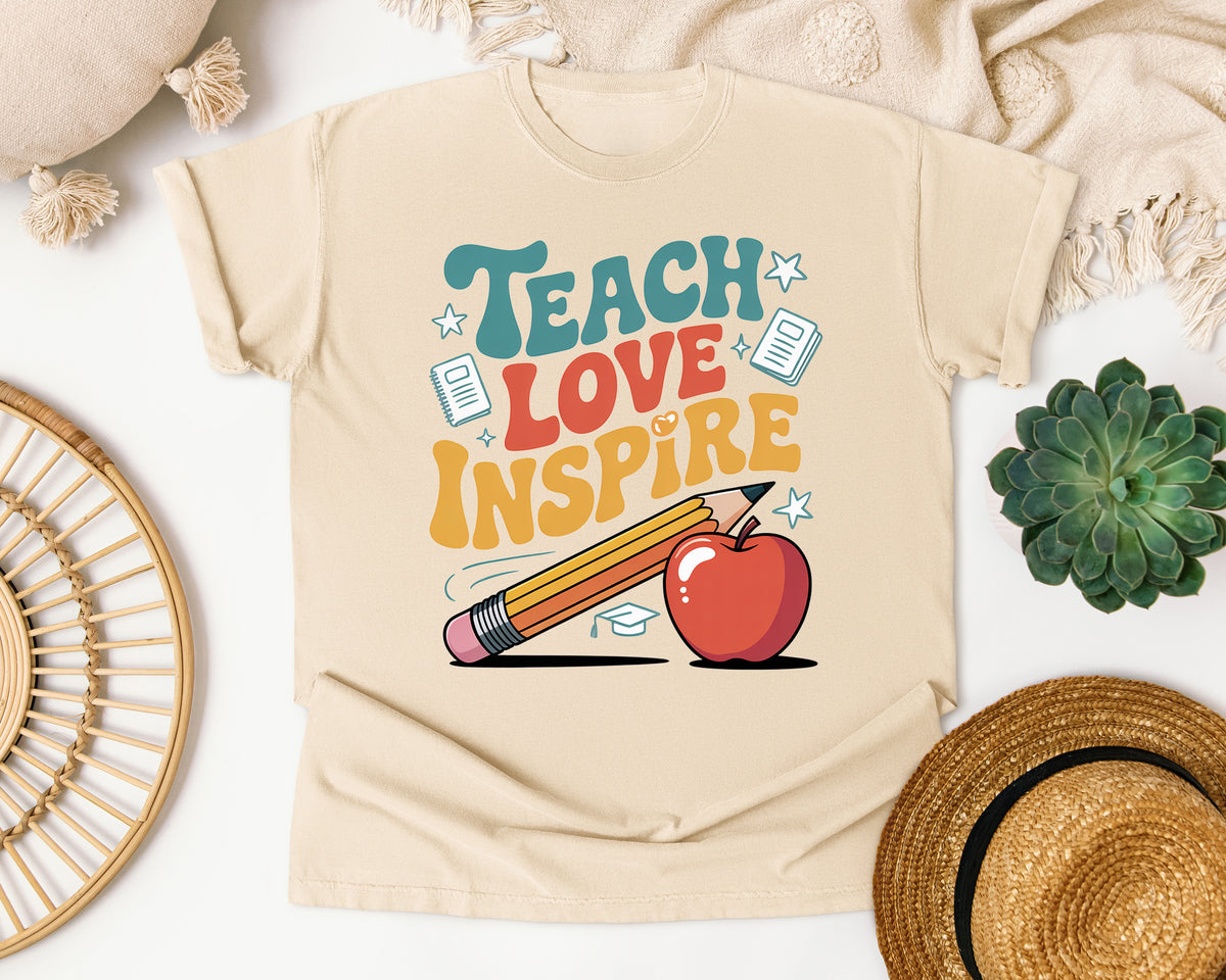 Teach Love Inspire Orange graphic tee in Ivory