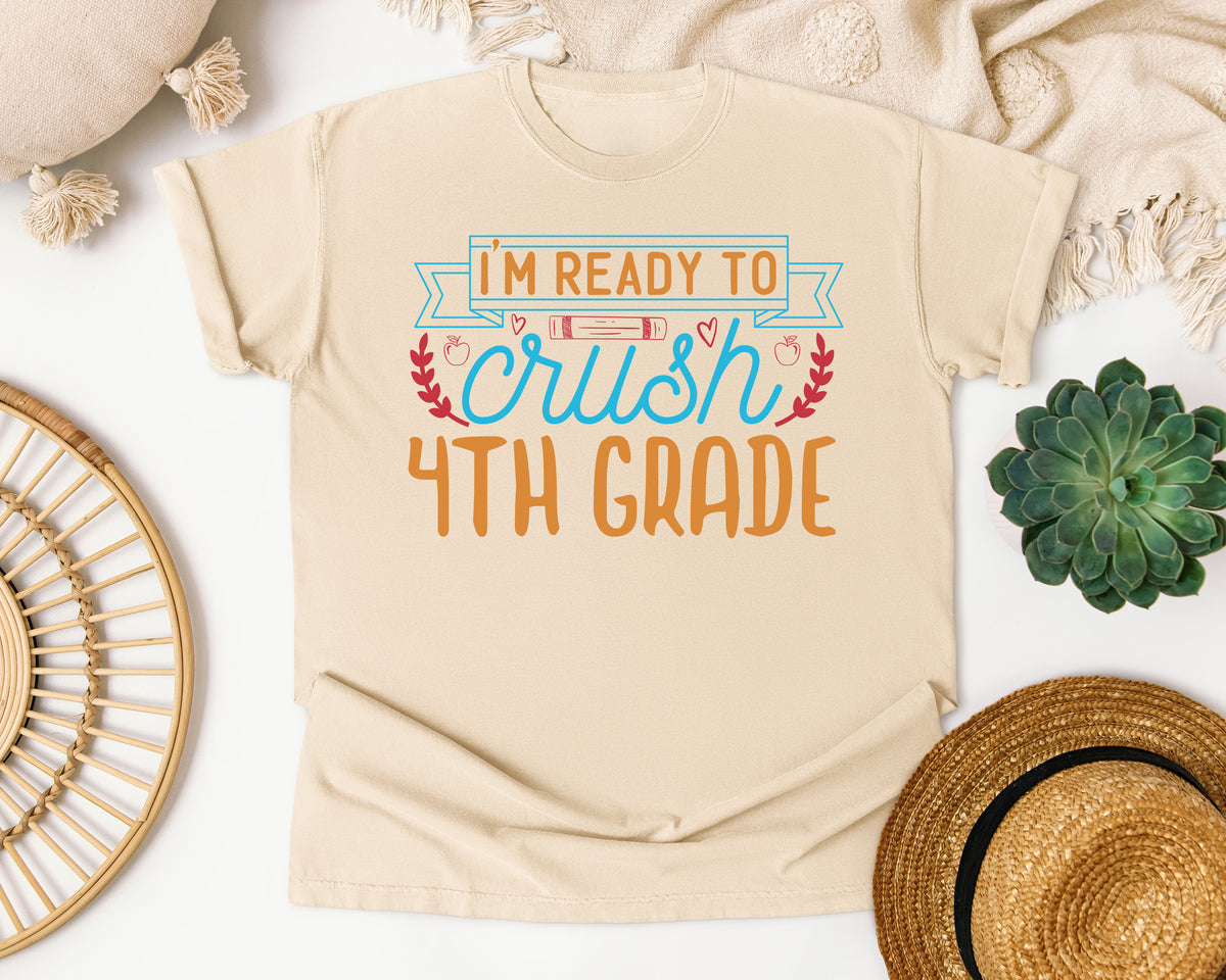 I'm Ready To Crush 4th Grade Gold graphic tee in Ivory