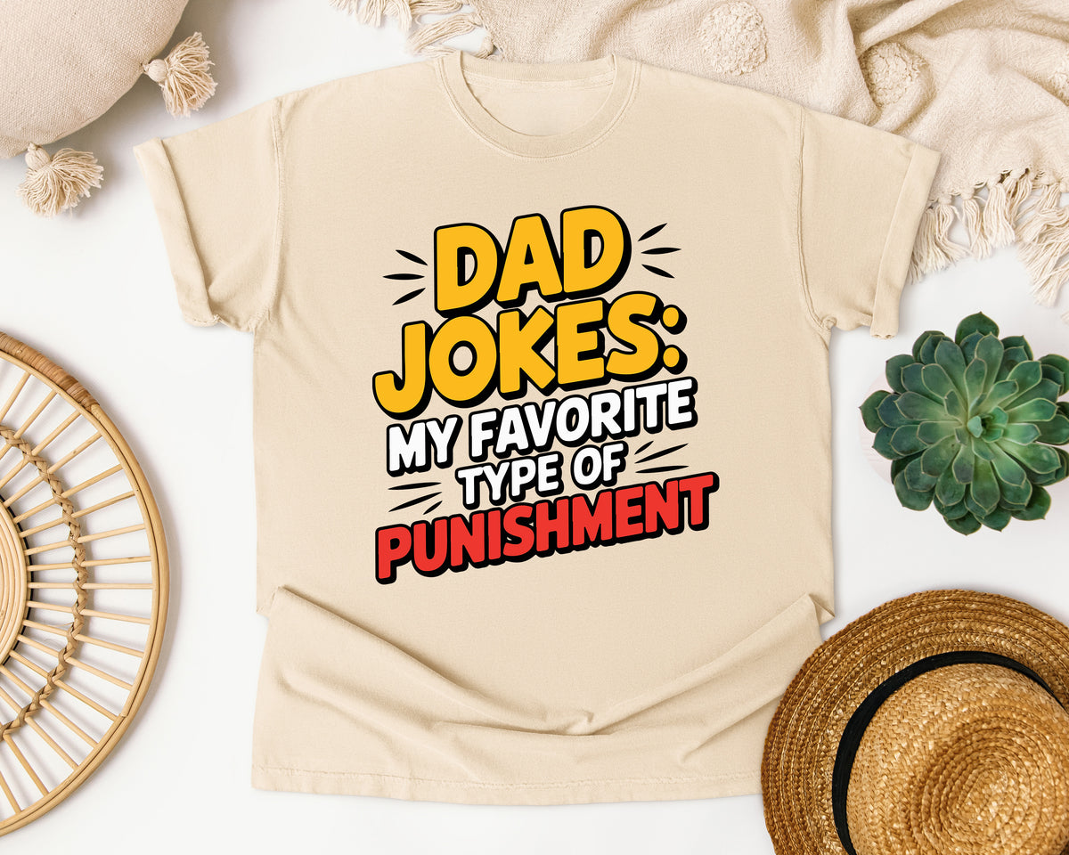 Dad Jokes My Favorite Type Of Punishment graphic tee in Ivory