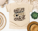Dad Life Powered By Coffee And Chaos Grey graphic tee in Ivory