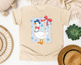 Patriotic Goose Bow graphic tee in Ivory