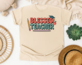 Blessed Teacher Grey graphic tee in Ivory