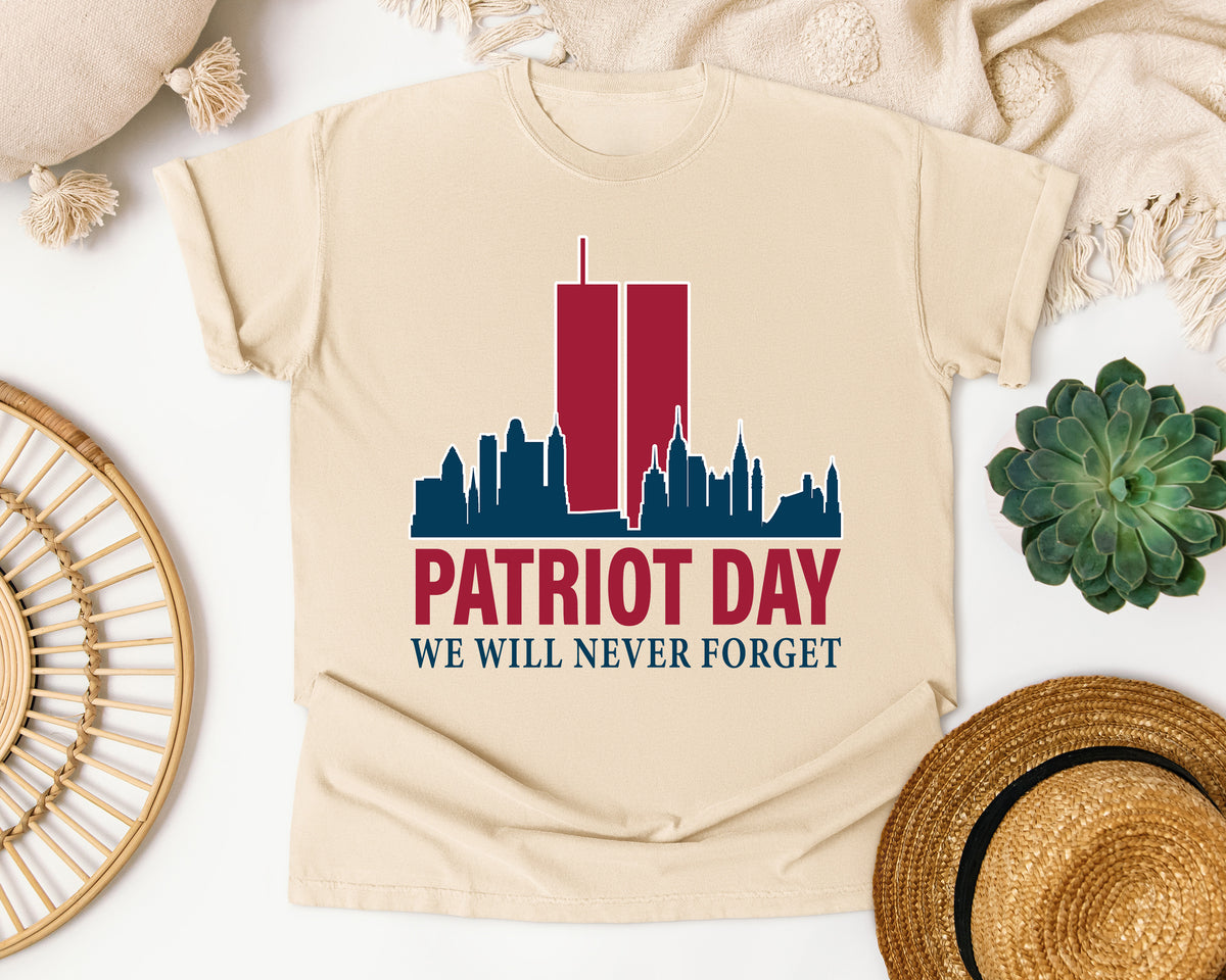 Patriot Day We Will Never Forget Red graphic tee in Ivory