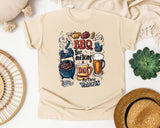 BBQ Beer And Being A Dad My Three Talents Grey graphic tee in Ivory