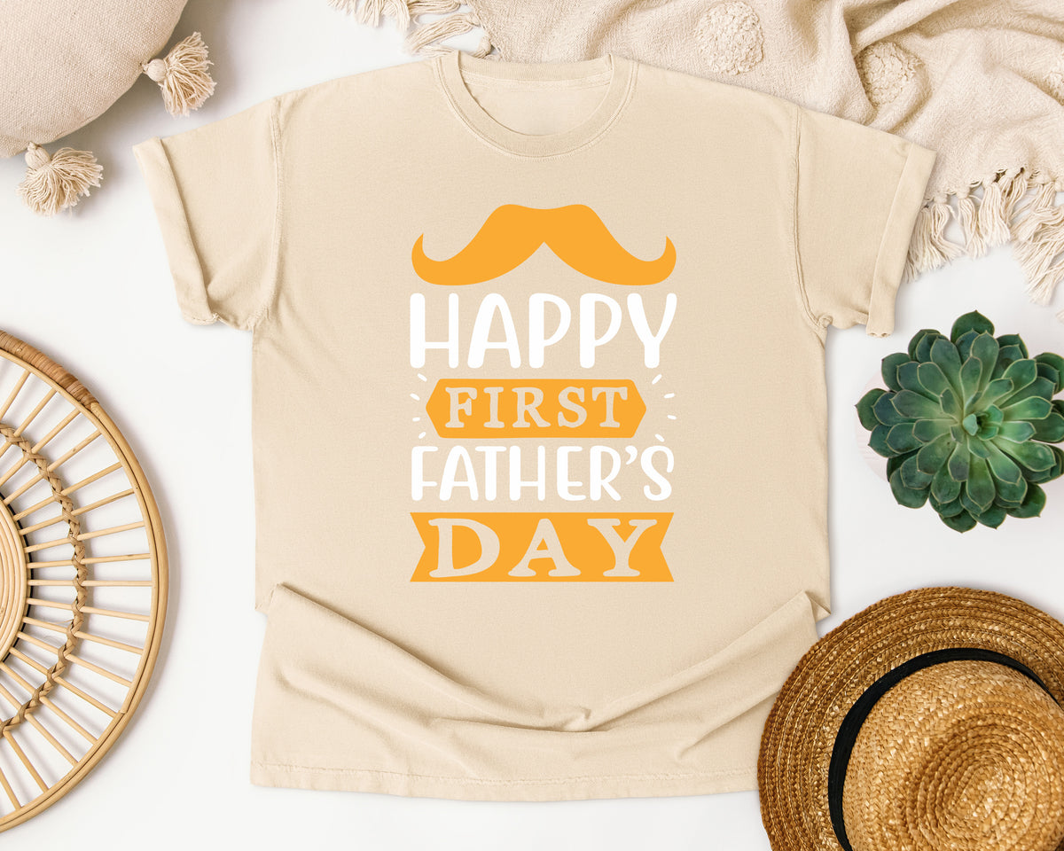 Happy First Father's Day White graphic tee in Ivory