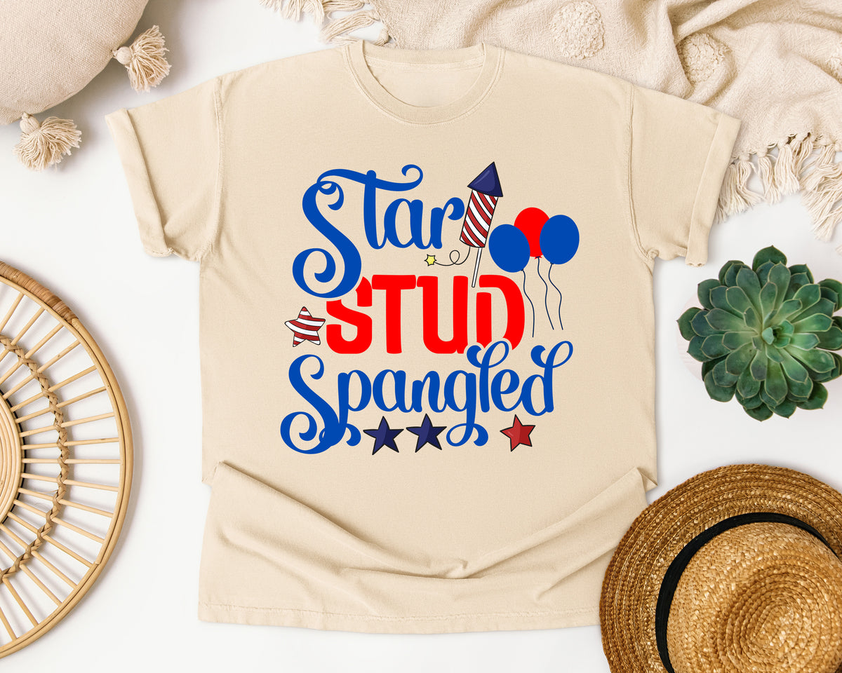 Star Stud Spangled graphic tee in Ivory