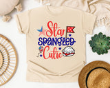 Star Spangled Cutie Red graphic tee in Ivory
