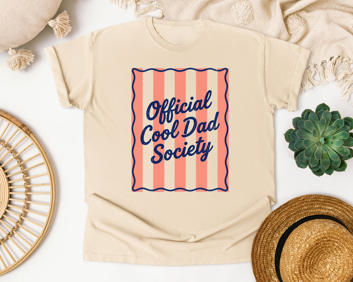 Official Cool Dad Society Pink graphic tee in Ivory
