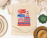 Little Miss Firecracker Red graphic tee in Ivory
