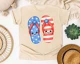Patriotic Flip Flops graphic tee in Ivory