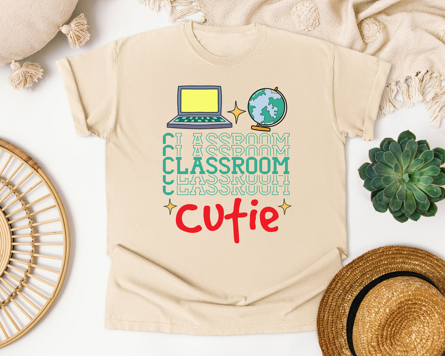 Classroom Cutie Laptop graphic tee in Ivory