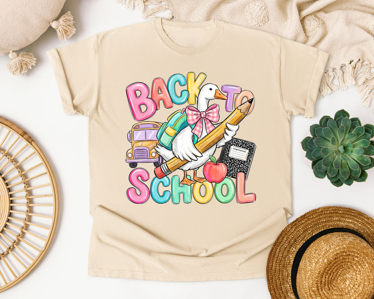 Back To School Goose graphic tee in Ivory