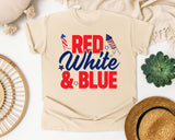 Red White And Blue graphic tee in Ivory