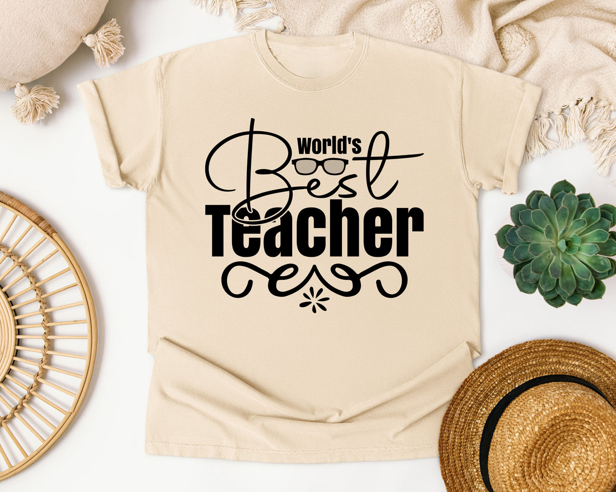 World's Best Teacher graphic tee in Ivory