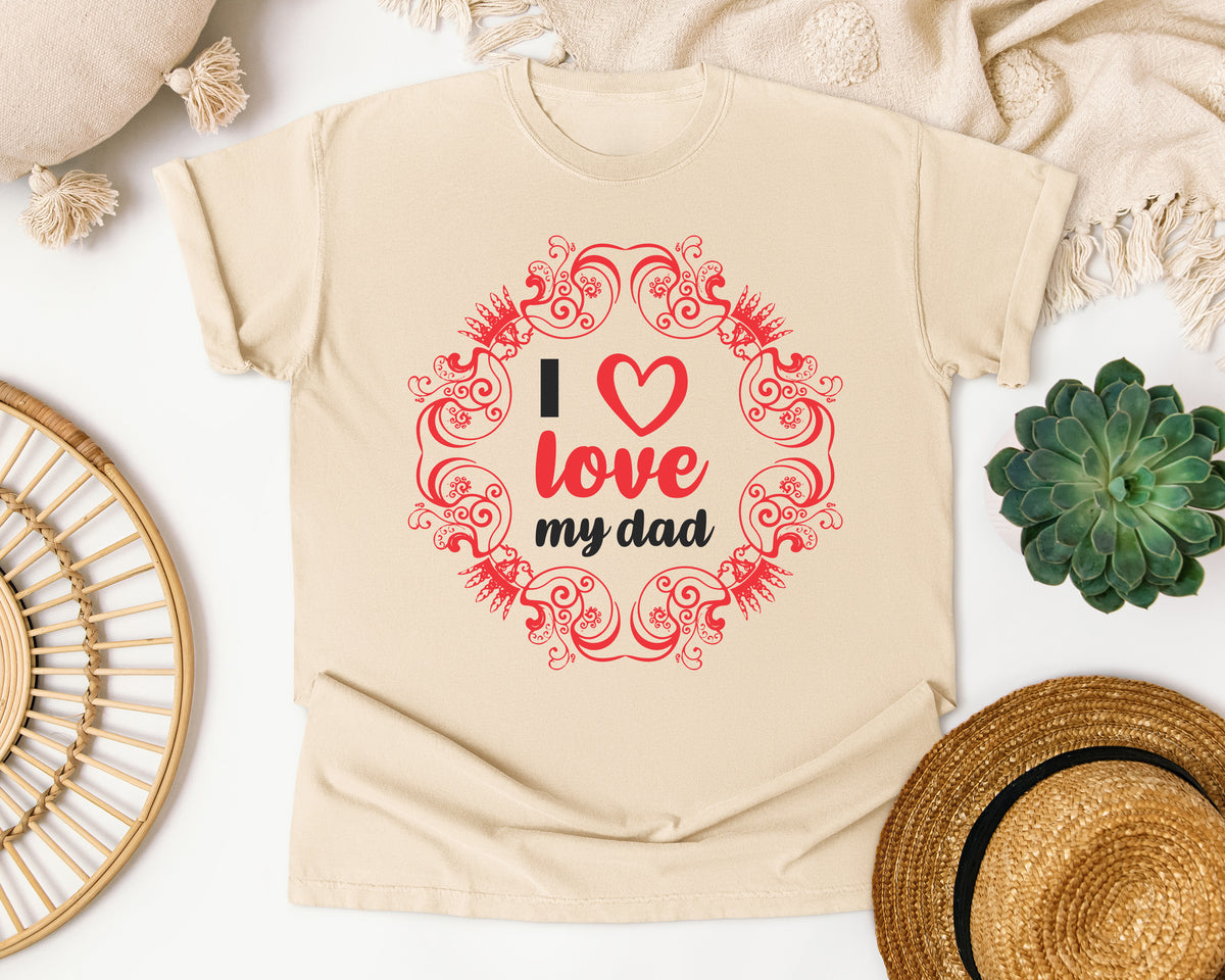 I Love My Dad Pink graphic tee in Ivory