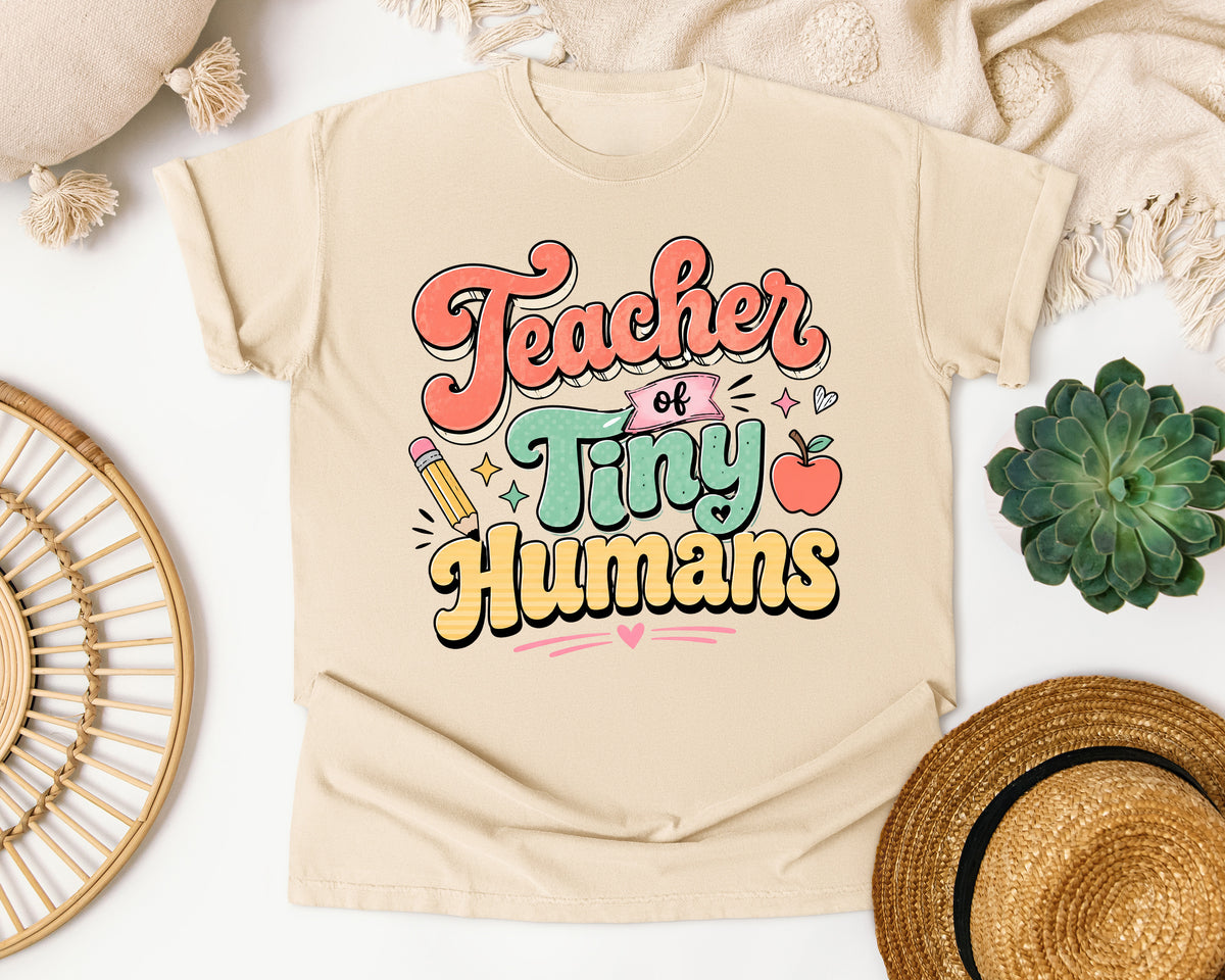 Teacher Of Tiny Humans Retro graphic tee in Ivory