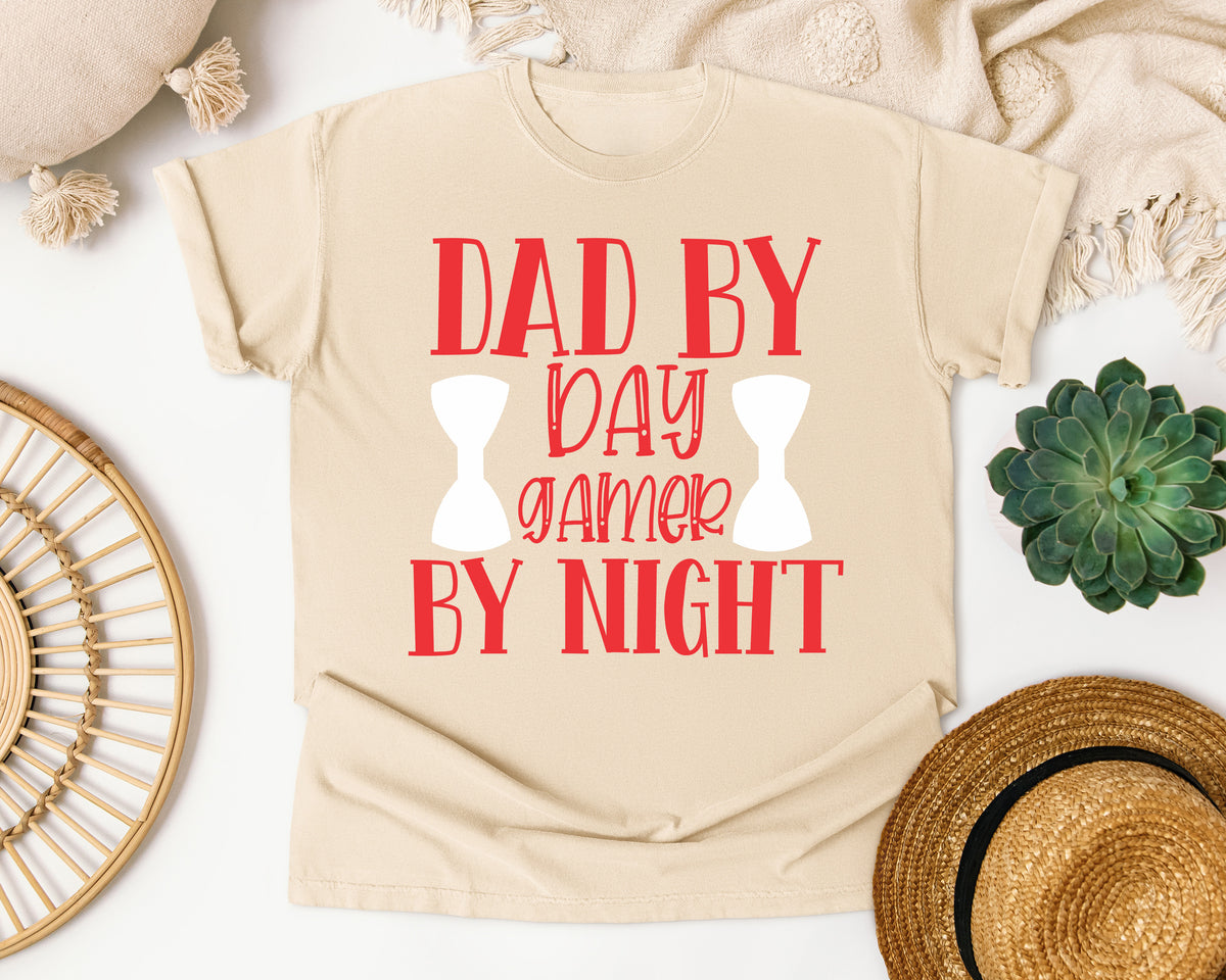 Dad By Day Gamer By Night White 2 graphic tee in Ivory