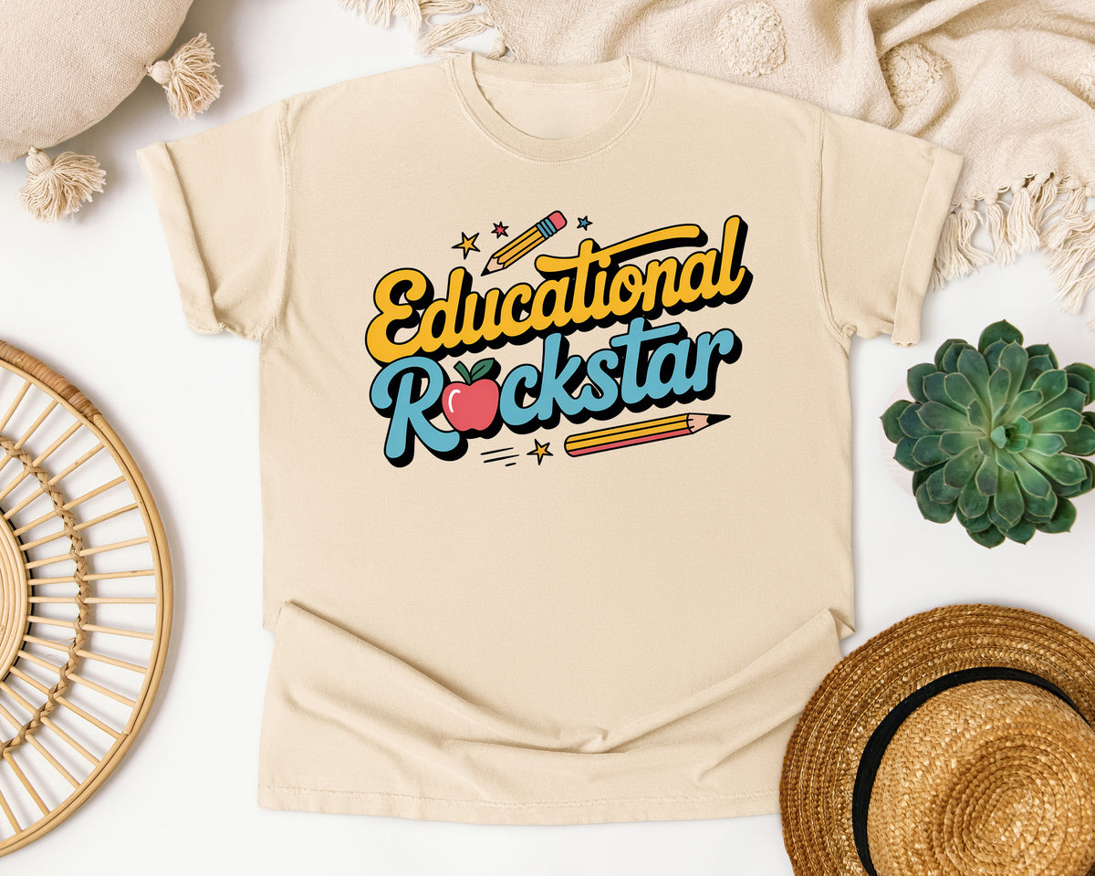 Educational Rockstar Black graphic tee in Ivory