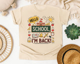 Hello School Im Back graphic tee in Ivory