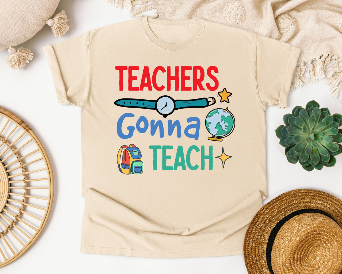 Teachers Gonna Teach Globe graphic tee in Ivory