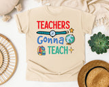 Teachers Gonna Teach Globe graphic tee in Ivory