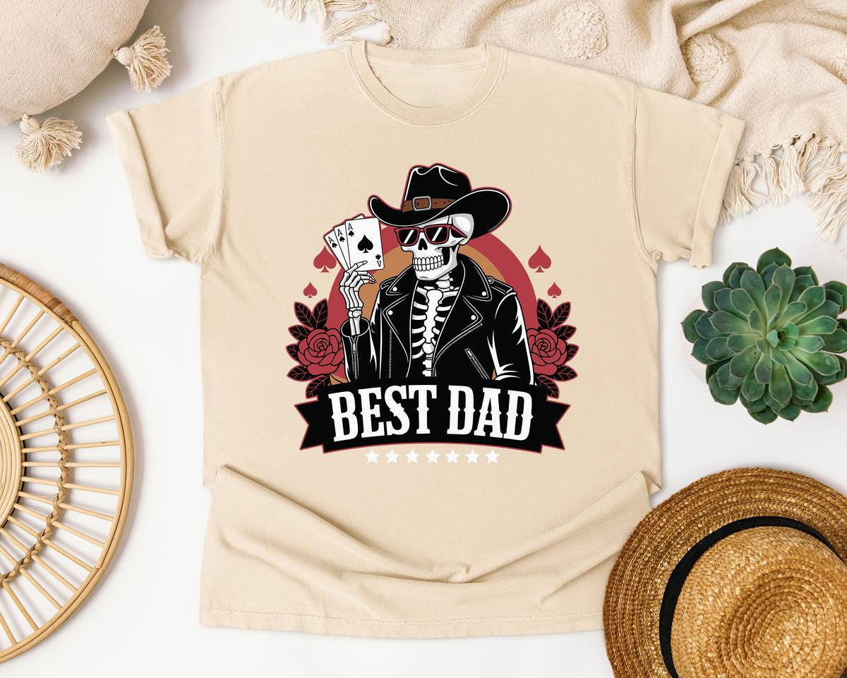 Best Dad Black graphic tee in Ivory