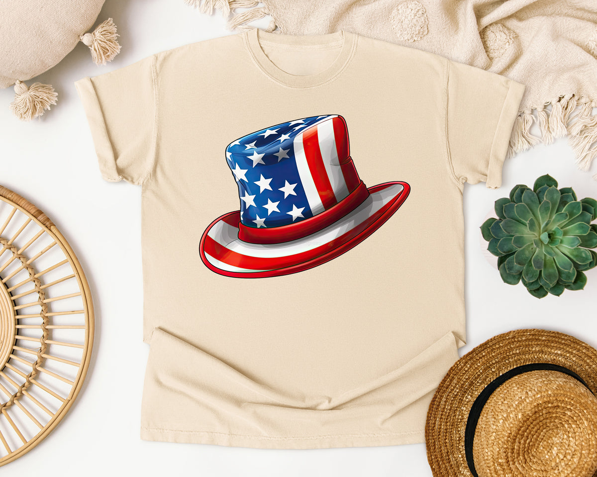 Uncle Sam Top Hat Red graphic tee in Ivory