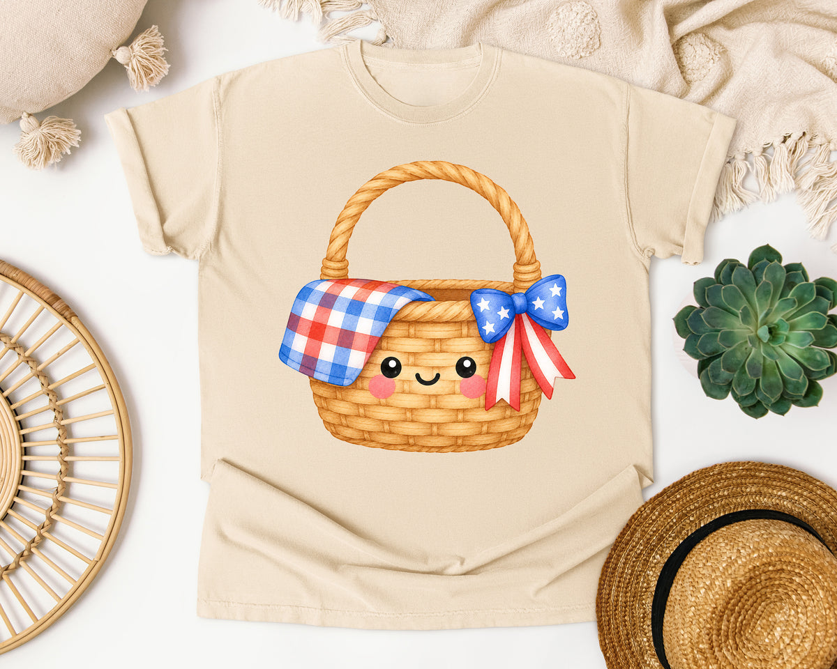 Patriotic Picnic Basket graphic tee in Ivory