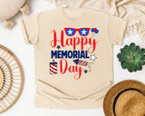 Happy Memorial Day Red graphic tee in Ivory