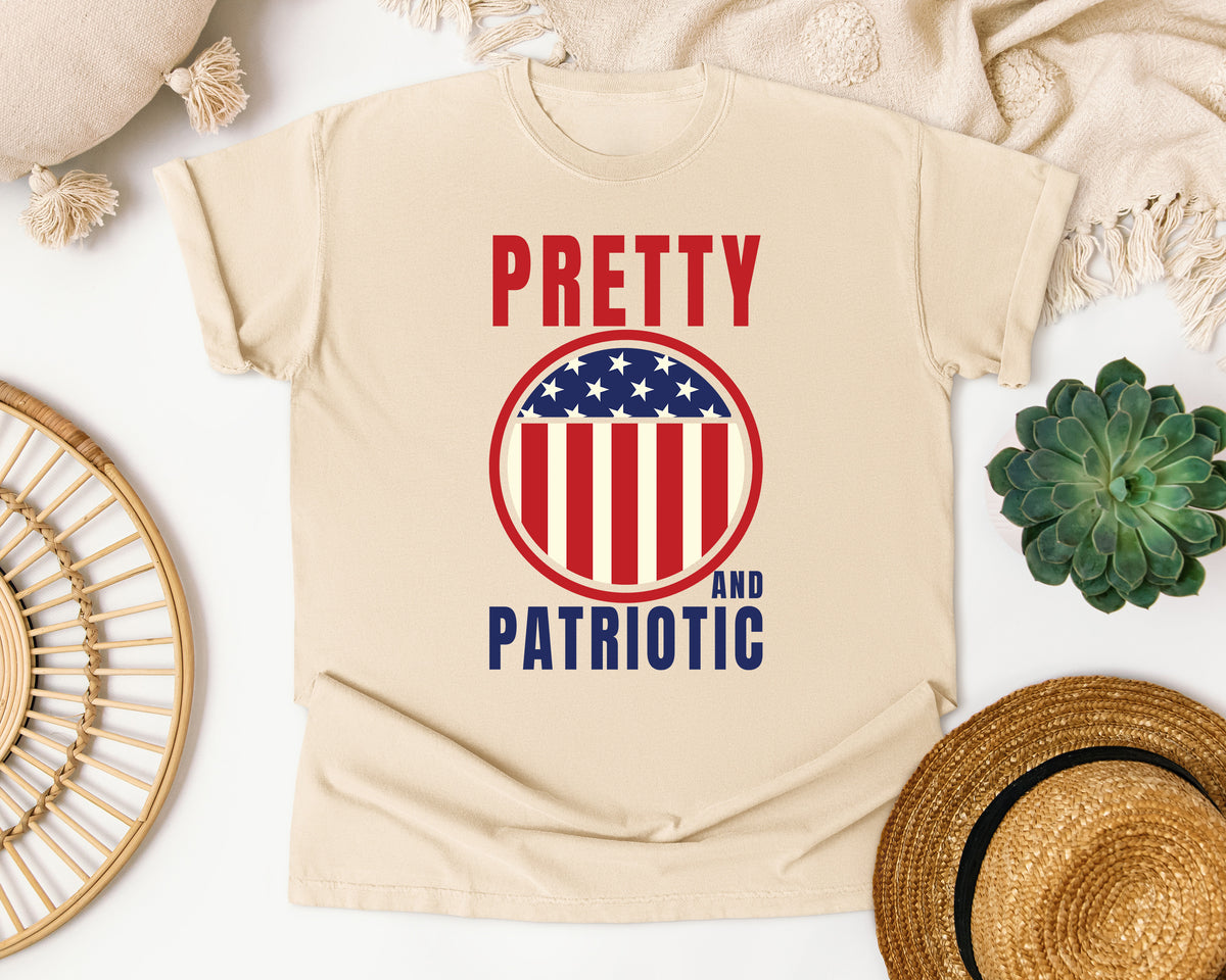 Pretty And Patriotic graphic tee in Ivory