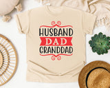 Husband Dad Granddad Red graphic tee in Ivory