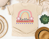 Hello Kindergarten Rainbow graphic tee in Ivory